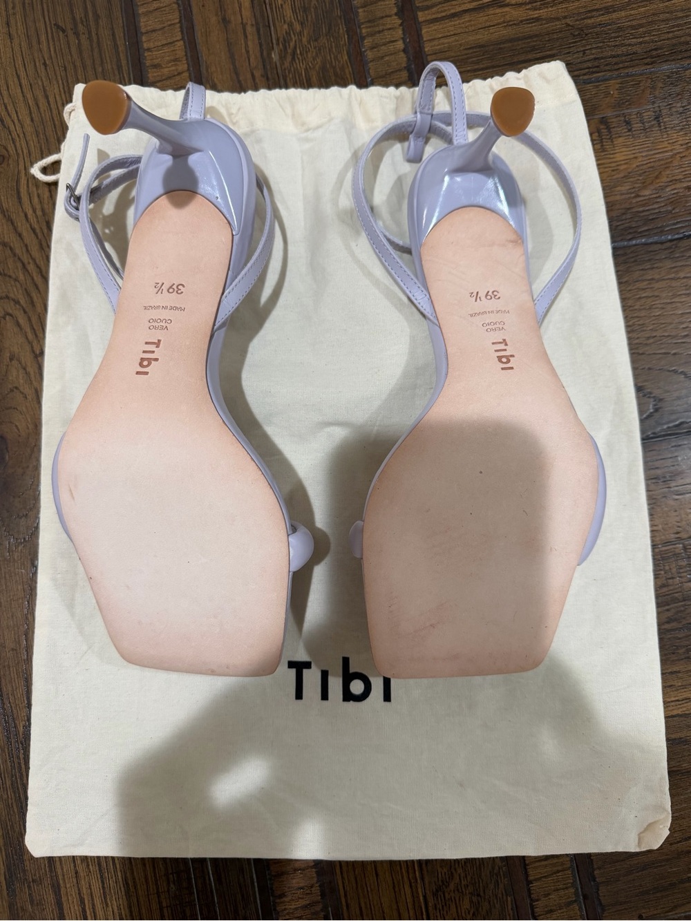 Tibi Hugh Sandal Lavender Nappa Leather Strappy Heels Sz 39.5 - Picture 8 of 8